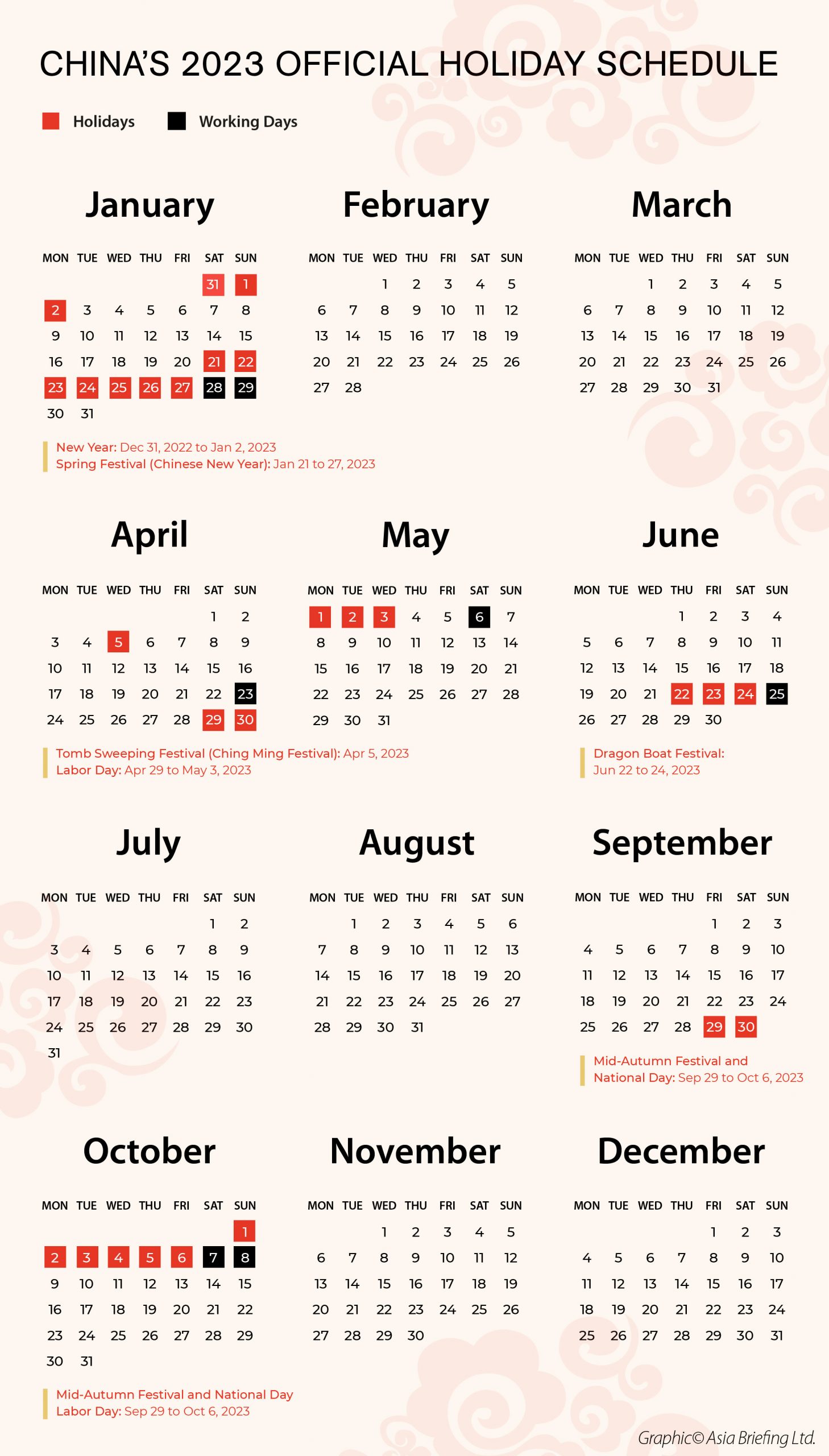 chinese holiday calendar 2022